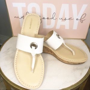 Liz Claiborne Nordstrom-White Wedge Sandals Sz. 8M